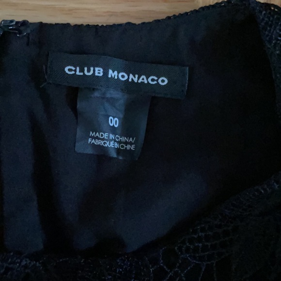 Club Monaco Black dress with lace capped sleeves - Picture 2 of 8